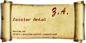 Zeisler Antal névjegykártya